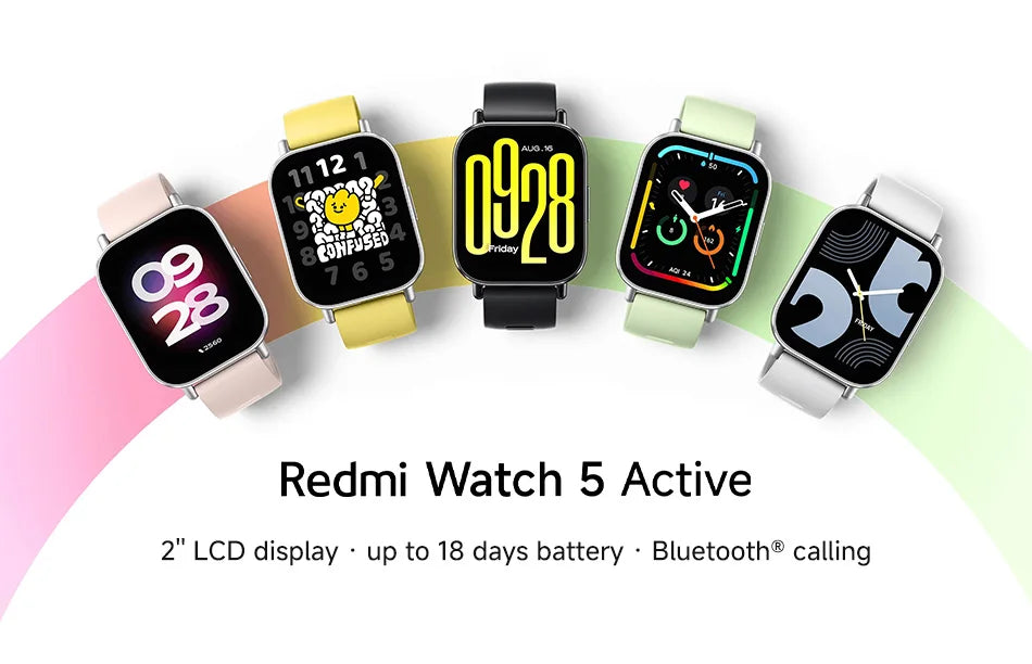 New Global Version Xiaomi Redmi Watch 5 Active Smartwatch 2" Display Bluetooth Phone Call 140+ Sport Mode 5ATM Waterproof