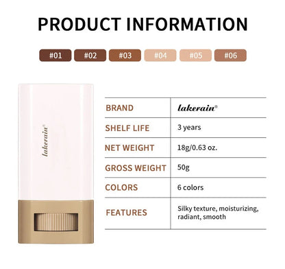 6Color Tinted Foundation Cream Stick Waterproof Lasting Oil-control Cover Acne Makeup Smooth Moisturize Concealer Serum Balm