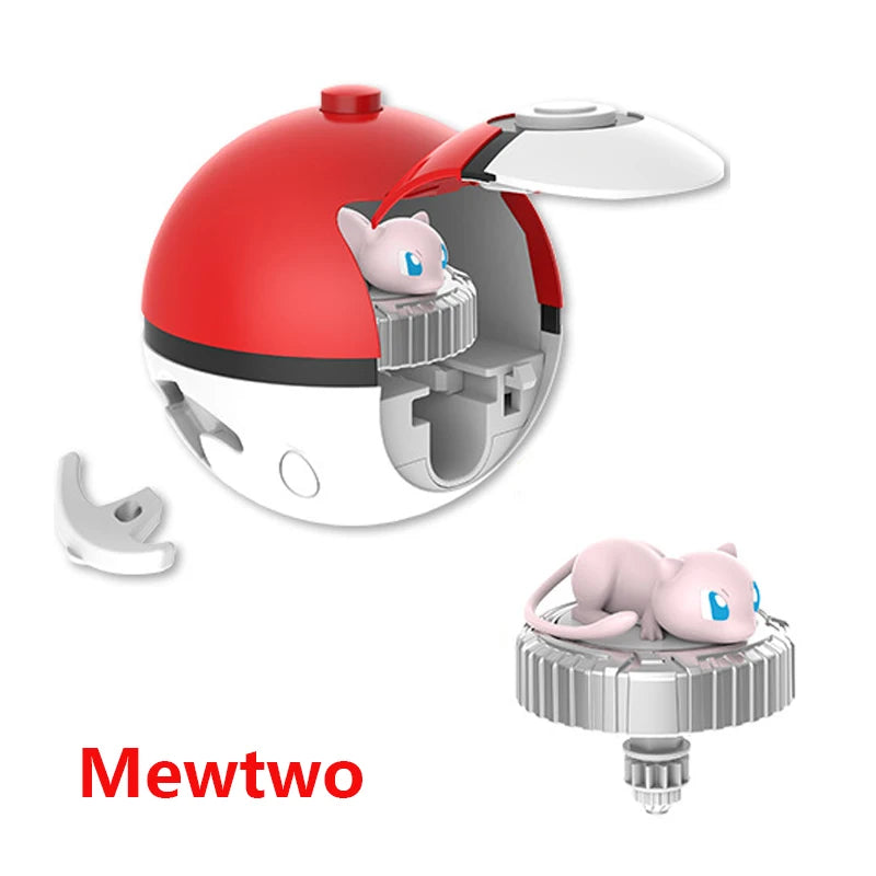 Genuine Pokemon Toys Ball Battle Gyro Pikachu Charmander Squirtle Mew Action Figure Model Pokeball Birthday Gift For Childre