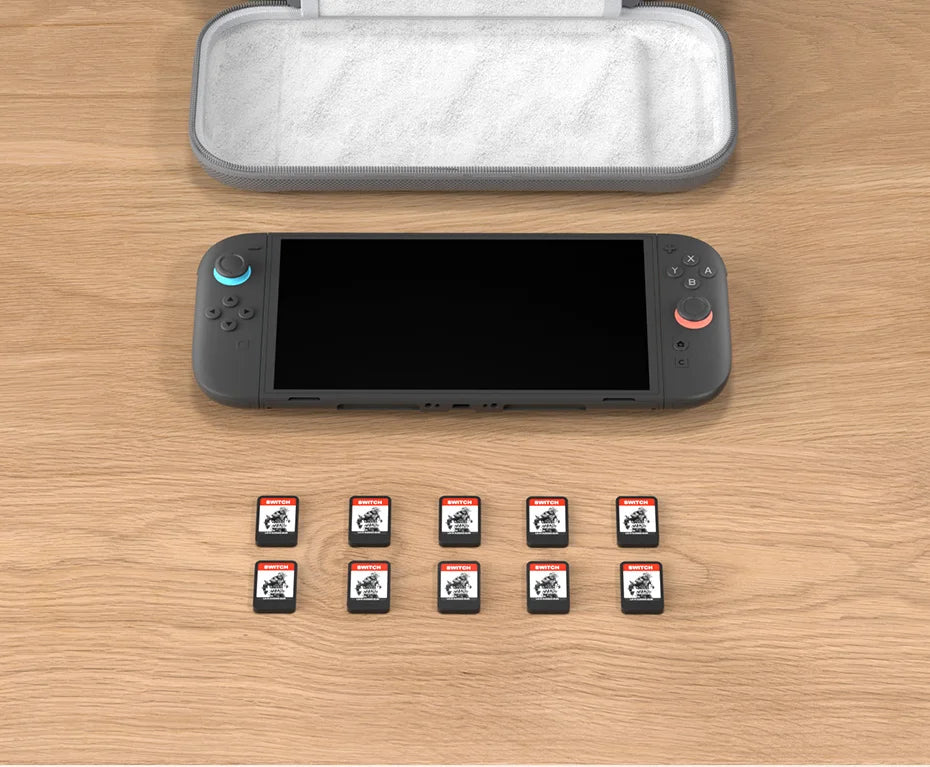 Hagibis Portable Carrying Case for Switch 2 Traveling Bag Hard Shell NS Accessories Protective Cover with 10 Games Cartridges
