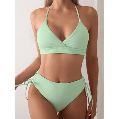 Cikini V-hals split bikiniset voor dames