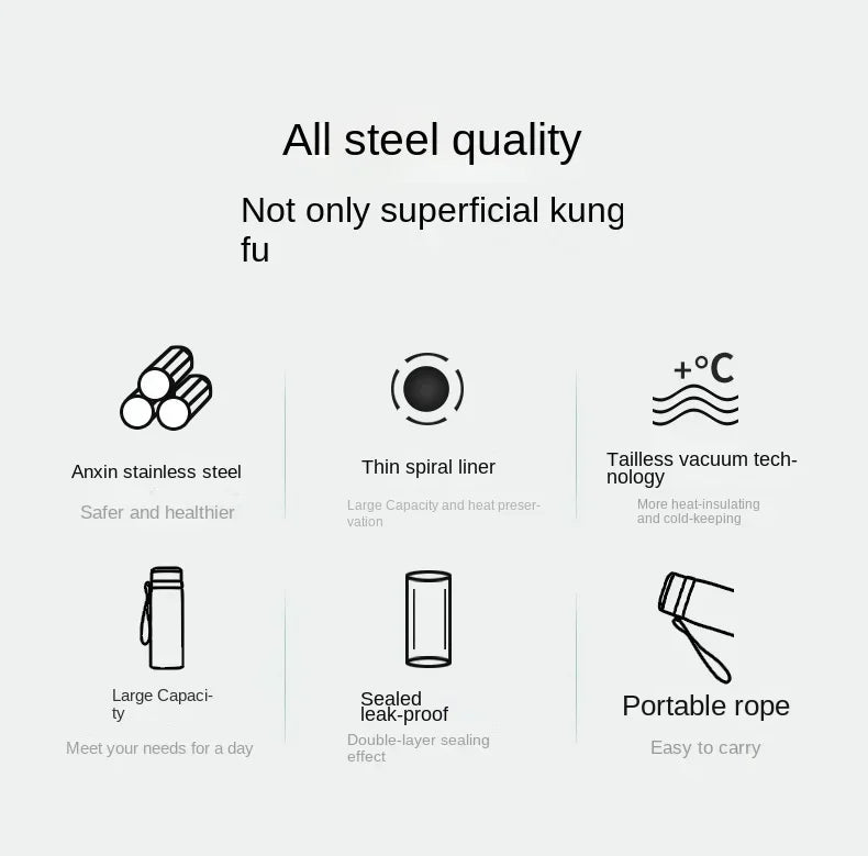 Thermal Water Bottle Keep Cold and Hot Water Bottle Thermos for Coffee Tea Vacuum Flasks Stainless Steel Thermos Bottle