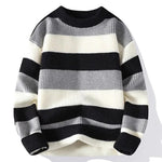Men's Striped Sweater O-Neck Casual Knit Pullovers Fashion Long Sleeve Knitted Sweater Men Autumn Winter Warm Y2K Knitwear Tops
