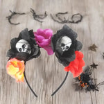 1/3PCs Halloween Headband Skull Flower Decoration Headwear Party Favors Supplies Photo Booth Props for Women Cosplay Costume