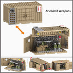 MOC WW2 Military War Weapon Soldier Accessories Building Blocks Roadblock Motorcycle Weapon case container Weapon Bag Brick Toy