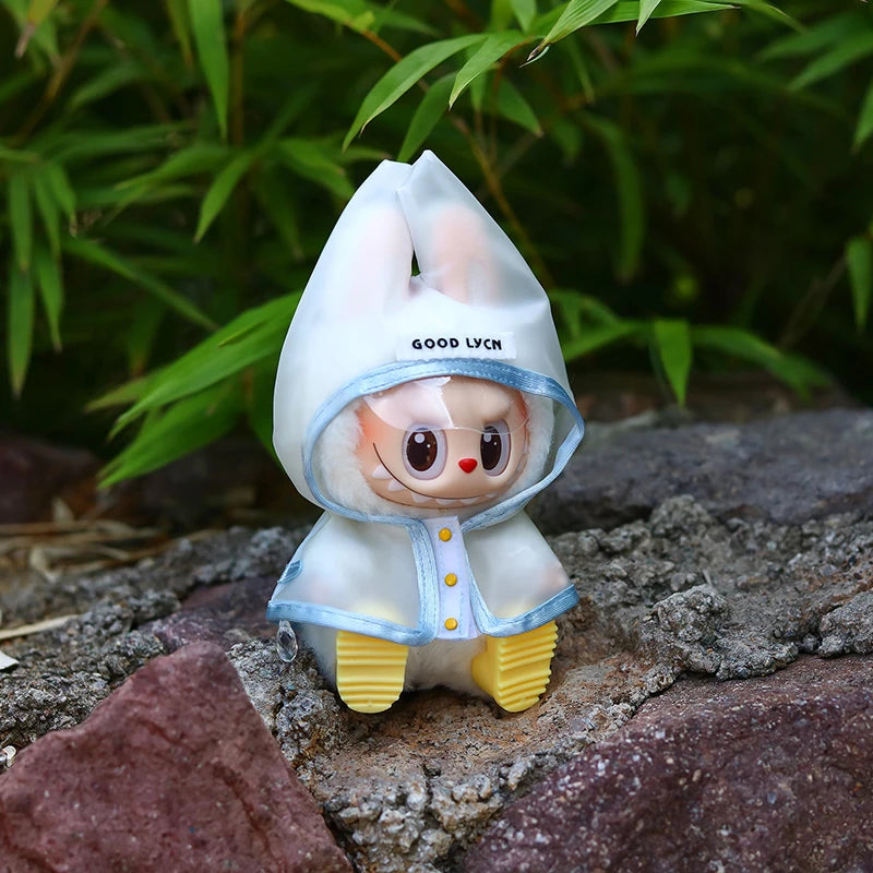 15-17cm Labubu Doll Clothes Dolls Raincoats Waterproof Rain Boots Shoes Set Clothing for Labubu Outfit Match Accessories Toys