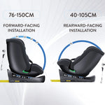 Child seat 360° ISOFIX rotating baby car seat, ECE R129/0-36 kg/0-12 years, 5-point seat belt