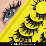 GROINNEYA Manga Lashes Cat Eye Lashes 3D Natural False Lashes Fluffy Soft Cross Wispy Natural Eyelash Extension Makeup