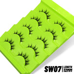 GROINNEYA Cat eye Lashes 5/6 pairs Clear Band Lashes Natural Look 6D Wispy Eyelashes False Lashes Eyelashs Extension