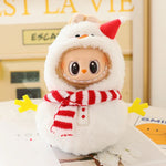 1pc 17cm Labubu Clothes Cute Mini Plush Doll'S Outfit Accessories Blue Shark Jumpsuit Snowman Suit For V1v2 Dolls Girl Kids Gift