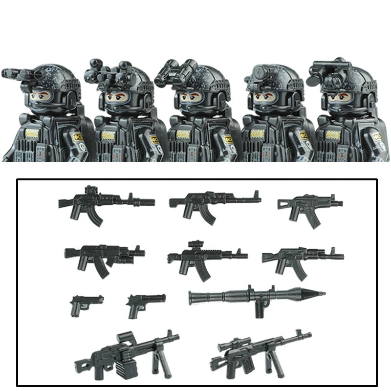 City Army Figures Building Blocks Russia Army Soldiers Weapons Special Combat Uniform Shield Combat Vests Shields Brick Toys