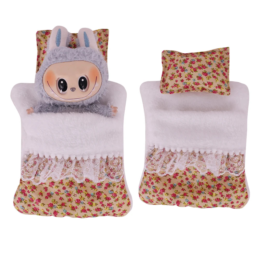 Doll Bedding Furniture For labubu 17cm Plush Doll Clothes Accessories Girl‘s Toys Birthday Christmas Gift