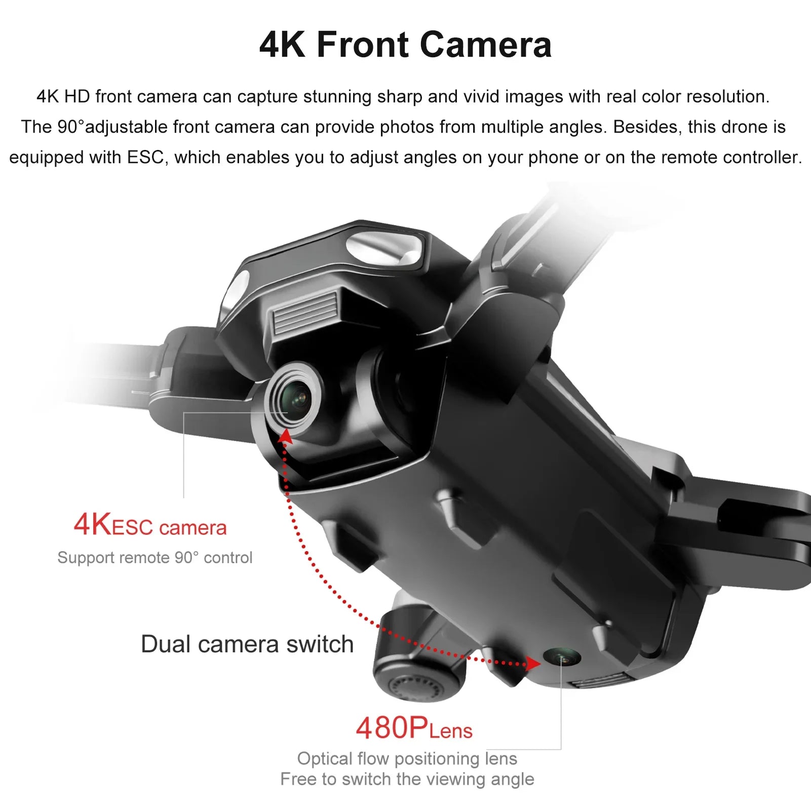 S105 RC Drone with Camera 4k Drone Dual Camera with ESC 5G WIFI GPS Brushless Motor Photo Video Optical Follow Quadcopter