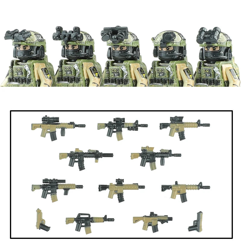 City Army Figures Building Blocks Russia Army Soldiers Weapons Special Combat Uniform Shield Combat Vests Shields Brick Toys