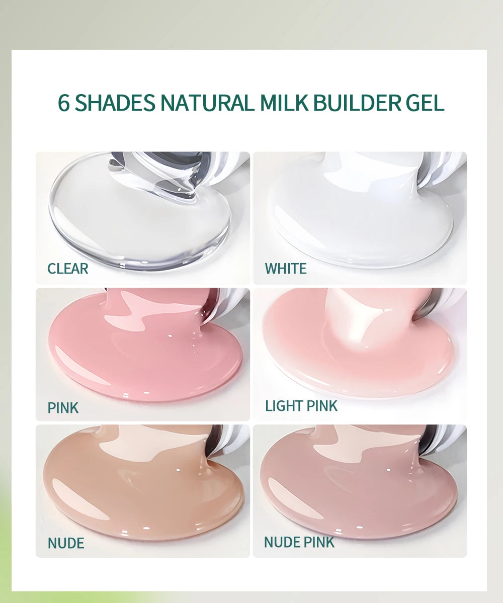Nailpop HEMA-FREE Builder Gel 30g for Nail Extension Milky Smooth Clear/Pink Long Lasting Quick Building Soak Off UV Nail Gel