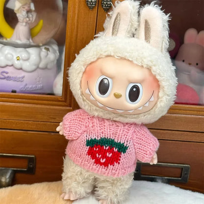 Ropa Labubu Doll Clothes Outfit Accessories For 15/17cm Labubu V2 V1 Plush Doll's Clothing Colorful Sweater Kid Toy Girl Gift