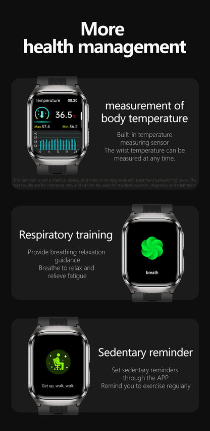 2025 AI Diagosis ECG Health Smart Watch Men Blood Pressure Lipid Uric Acid NFC Air Pump Airbag Health Smartwatches Women For IOS