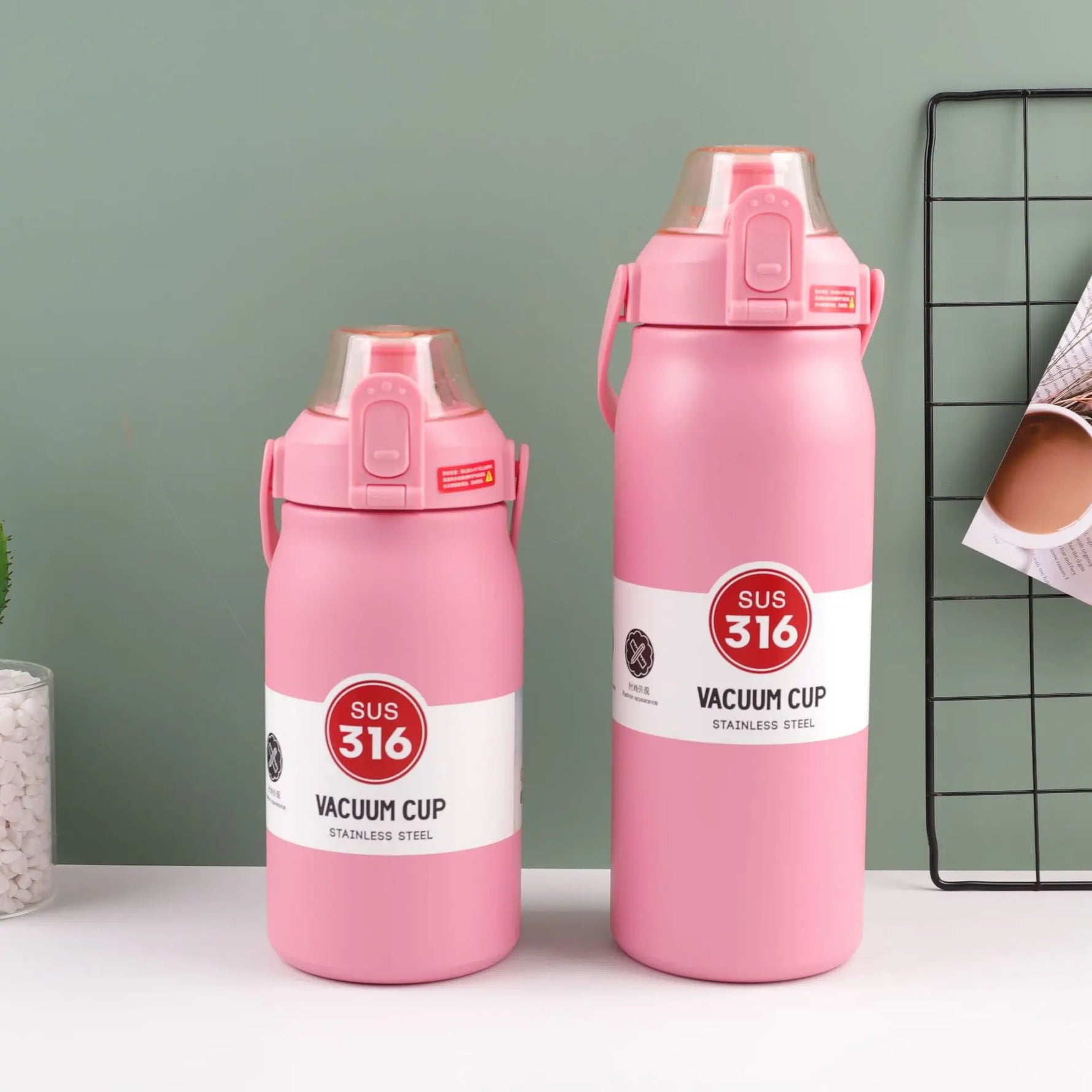 1.3L/1.7L Large Capacity Thermo Bottle Outdoor Mug Stainless Steel Thermos Water Bottle Portable Vaccum Flask Cold And Hot Tumbl