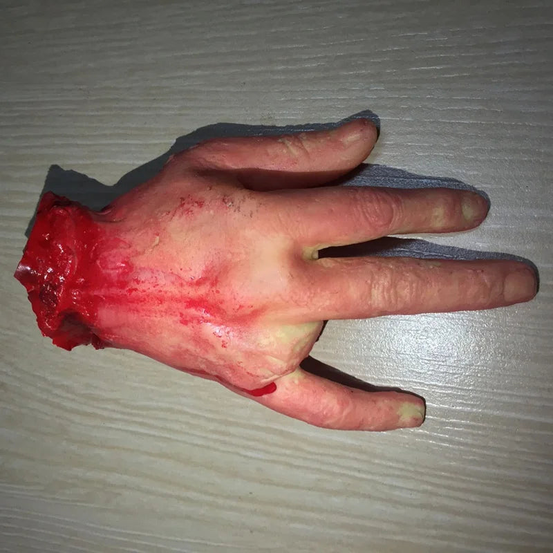 Halloween Horror Props Bloody Hand Haunted House Party Decoration Scary Fake Hand Finger Leg Foot Brain Heart Halloween Supplies