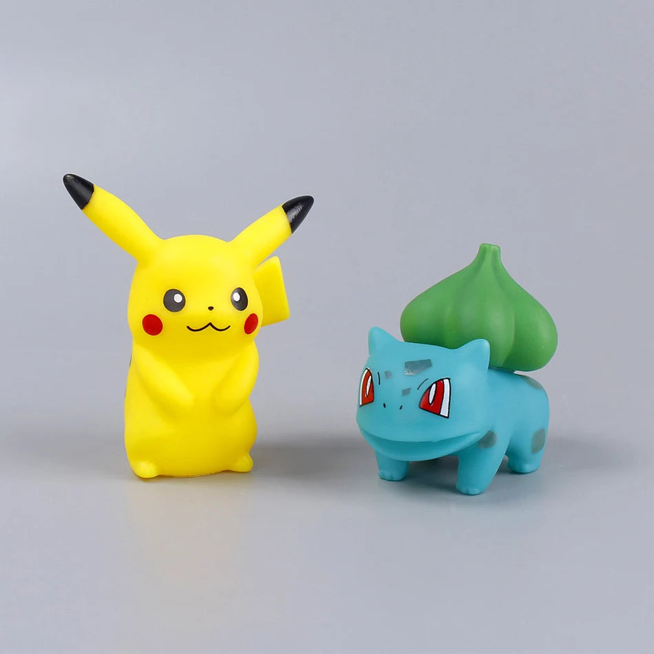 6pcs/set Pokemon Anime Action Figures Pikachu Toys Model Charmander Psyduck Squirtle Jigglypuff Bulbasaur Kawaii Dolls Kids Gift
