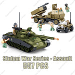 SLUBAN Military Antiaircraft Missile Vehicle Pantsir S1S Anti-aircraft Car Model Building Blocks Sets Soldier Bricks Kids Toys