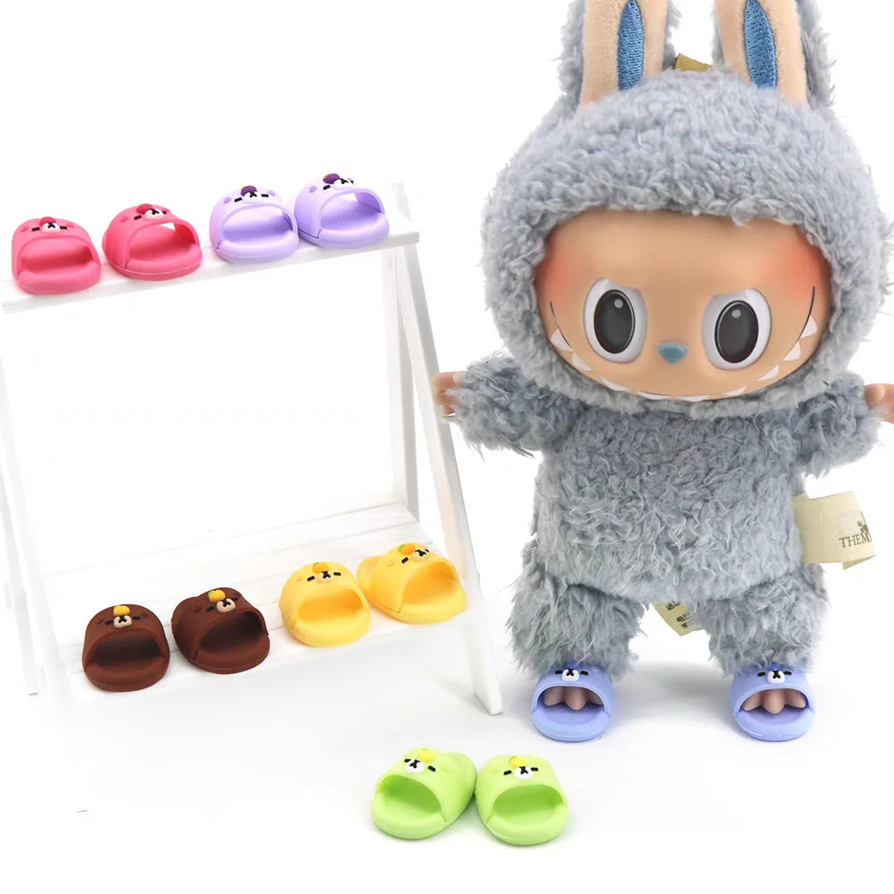 For LABUBU 3.0 Slipper Shoes Suitable for 17cm Cotton Dolls Shoes Boots Toys Casual Sports Shoes Dolls Accessories DIY Doll Toys