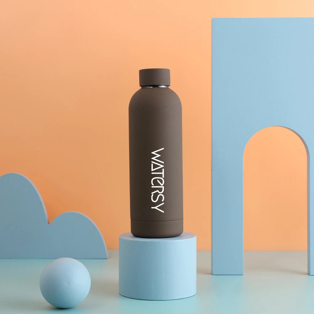 Watersy 500ML/17oz Stainless Steel Small Mouth Thermals Vacuum Portable Leak-proof Sports Water Bottle Gym Kettle