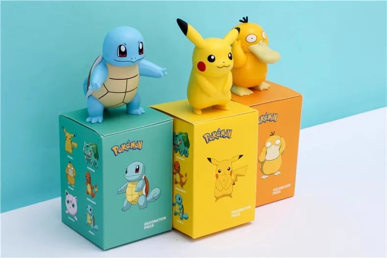 Hot Pokemon Anime Figures Pikachu Toys Model Charmander Psyduck Squirtle Jigglypuff Bulbasaur Kawaii Collect Dolls Action Figure