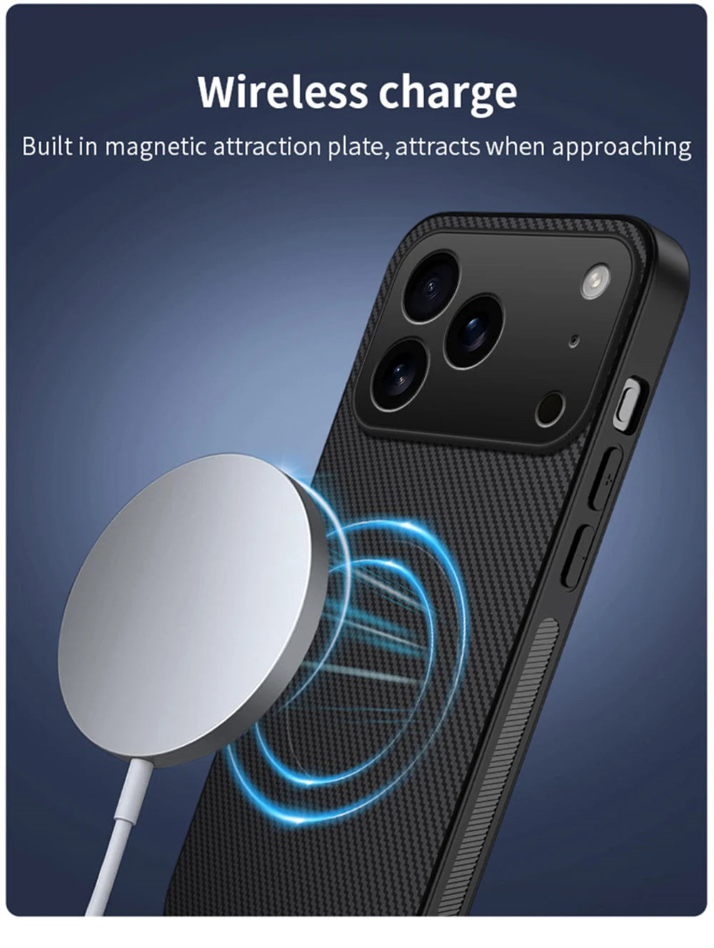 Ultra Thin Carbon Fbier Magnetic Leather Case for iPhone 17 Air 16E 16 15 14 13 Pro Max for Magsafe Shockproof Military Cover