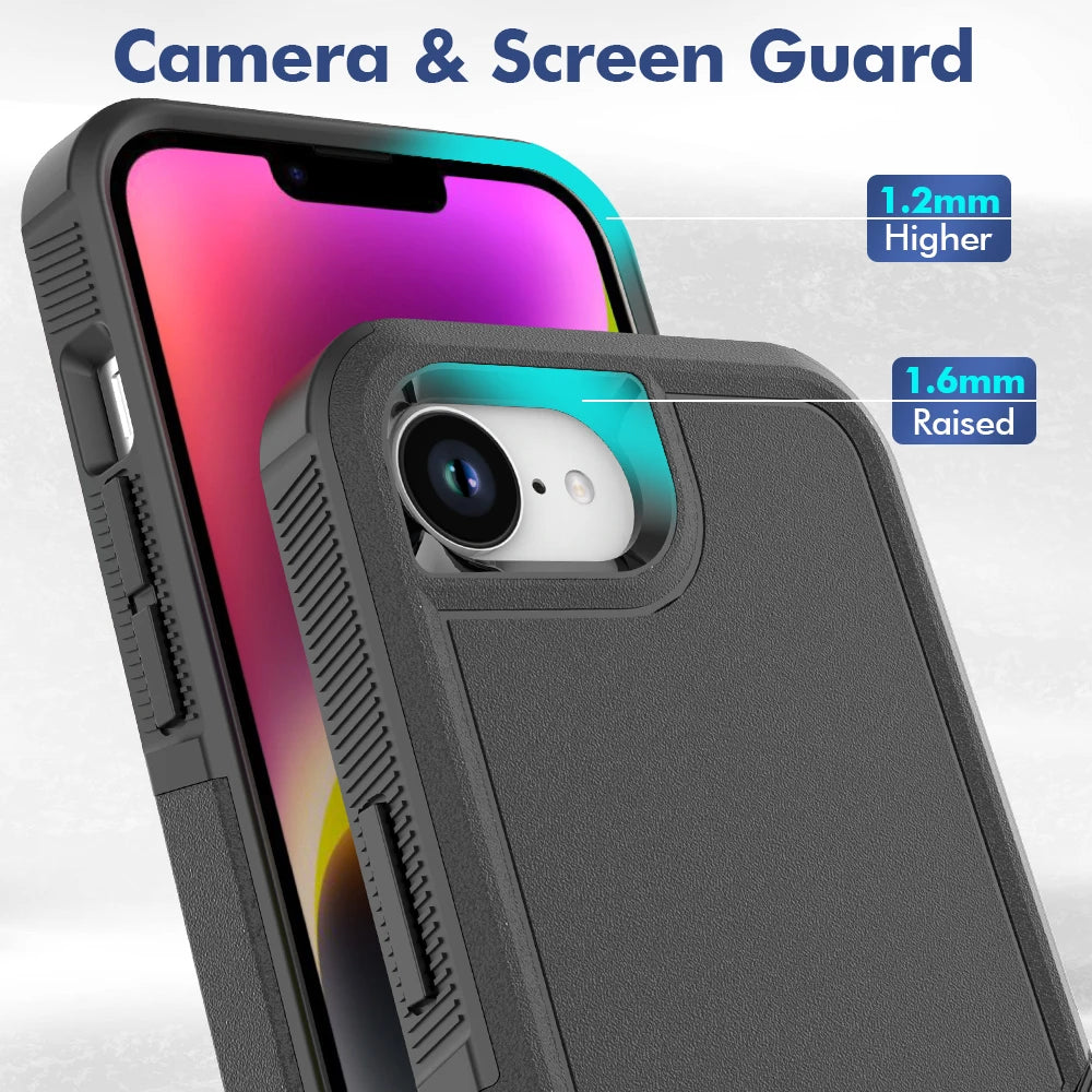 New TPU/PC Case for iPhone 16e / 16 Pro Max - Military Grade Shockproof Phone Cover Hybrid Armor Dual Layer Protection Shell