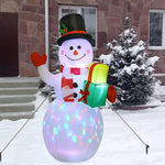 Christmas Inflatable Decorations - Branch Snowman, Santa Claus, Gingerbread Man, Gift Bag Snowman LED Light Lawn Decorations