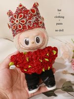 Gd With G-Dragon Labubu Baby Clothes 17cm Suit Pendant Plush Doll Clothes Cute Doll Clothes Vinyl Keychains Clothes