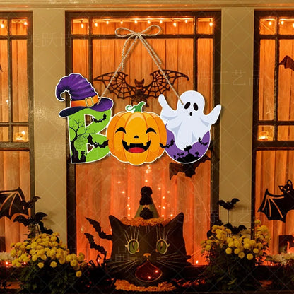 Halloween Door Hanging Pendants Pumpkin Skull Spooky Bat Paper Drop Ornaments Trick Or Treat Happy Halloween DIY Party Decor