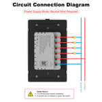 Manhot Matter WiFi Smart Wall Light Switch 1 2 3 4 Gangs with Neutral Wire Push  Physical Light Switches work with Homekit App