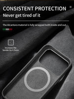 Premium Genuine Italy Imported Alcantara Magnetic Case for iPhone 17Pro 17Air 17 Pro Max with MagSafe Business Soft Touch Cover