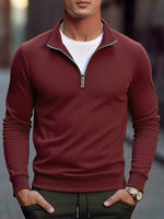 Men's Warm Sweatshirts Breathable Casual Sports Hiking Turtleneck Pullover Tops Men's Outdoor Mock Neck Tops Streetwear