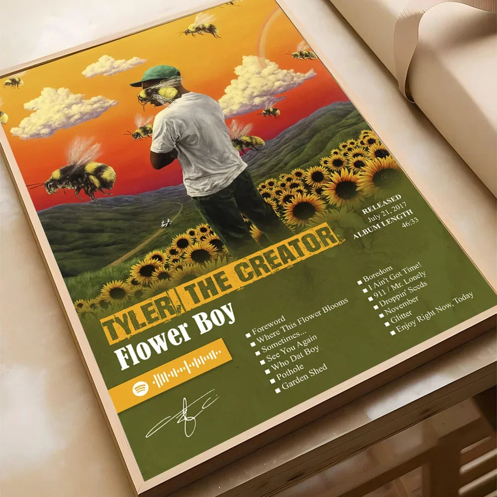 Rapper Tyler The Creator Flower Boy Poster Canvas Painting Modern Home Living Room Bedroom Caf É Bar Room Decoration Wall Art