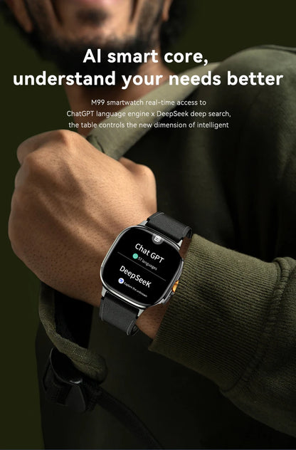New M99 smartwatch Android - Bluetooth dual system 4G SIM 2.4'' 720*720 HD AMOLED Screen 190° Camera GPS WIFI NFC samrt watch