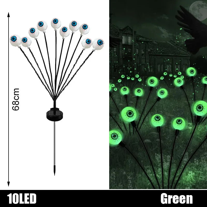 2026 Halloween LED Eyeball Lights Outdoor Solar Lawn Lights for Garden Yard Party Scary Atmosphere Halloween Decoration Use