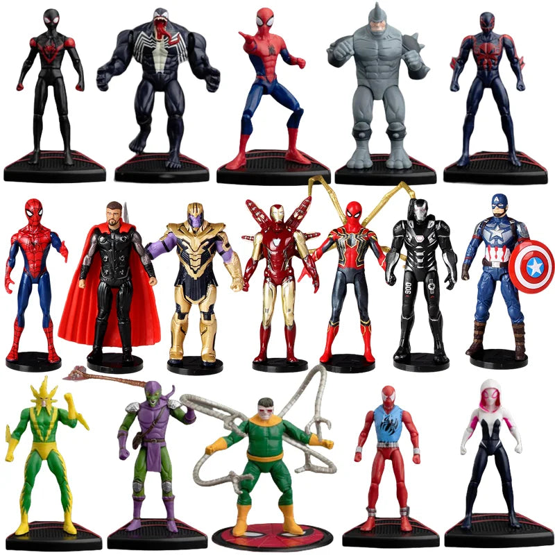 Avengers Legends Iron Man Spider Man Thor Captain America Thanos Hulk War Machine Action Figures Gif