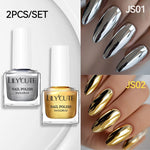 LILYCUTE 7ML 2PCS/SET Metallic Nail Polish Mirror Blue and Rose Gold Effect Varnish Semi-Permanent Nail Art Manicure Aupplies