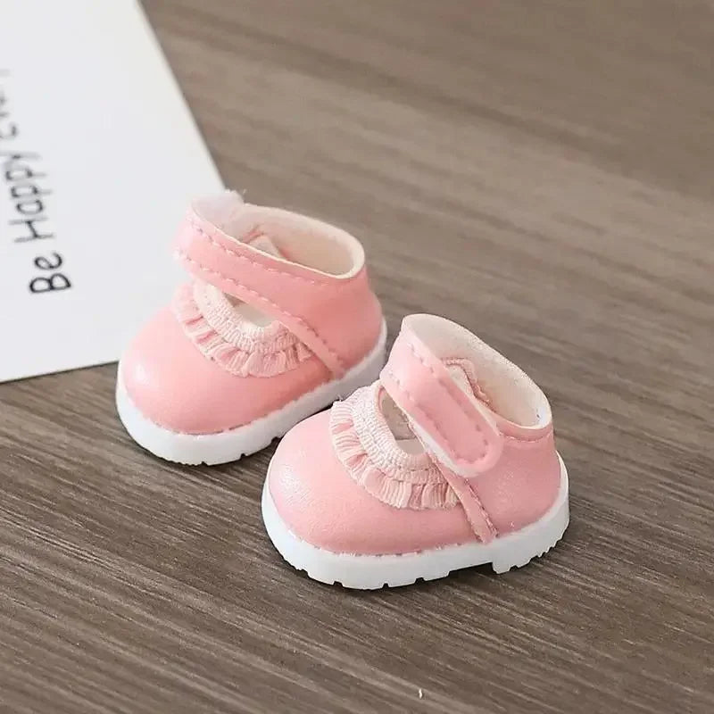 Mini Doll'S Clothes Outfit Accessories for 15-17cm Ropa Labubu & 10cm Cotton Doll Love Hoodie Pink Yarn Skirt Clothing no doll