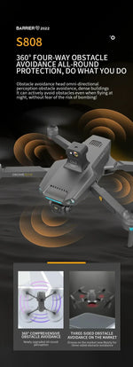 S808 PRO Drone 5G GPS Professional 8K Dual Camera 3-axis Anti-Shake Gimbal Obstacle Avoidance Wifi FPV Brushless Drone