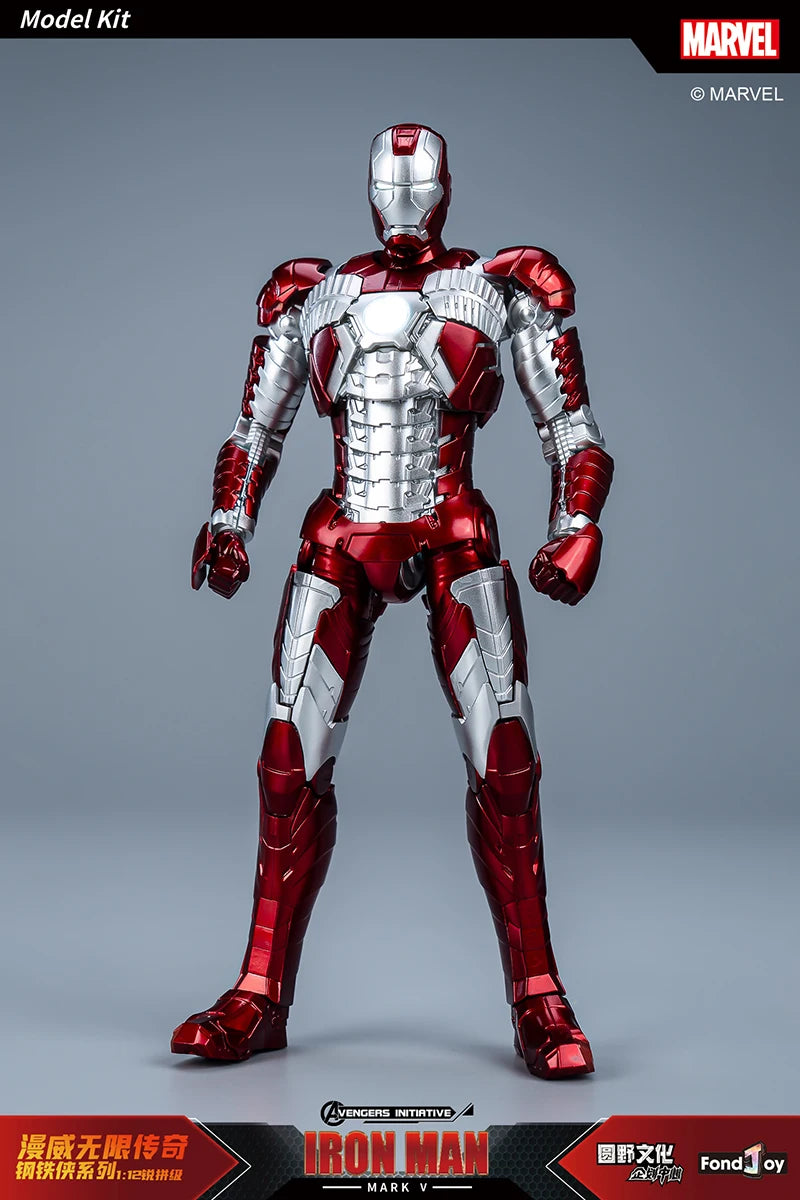 Fondjoy Marvel Iron Man MK1 Assemble Toy ABS Material First Generation Iron Man 1/12 Action Figures Toy Birthday Gifts for Boys
