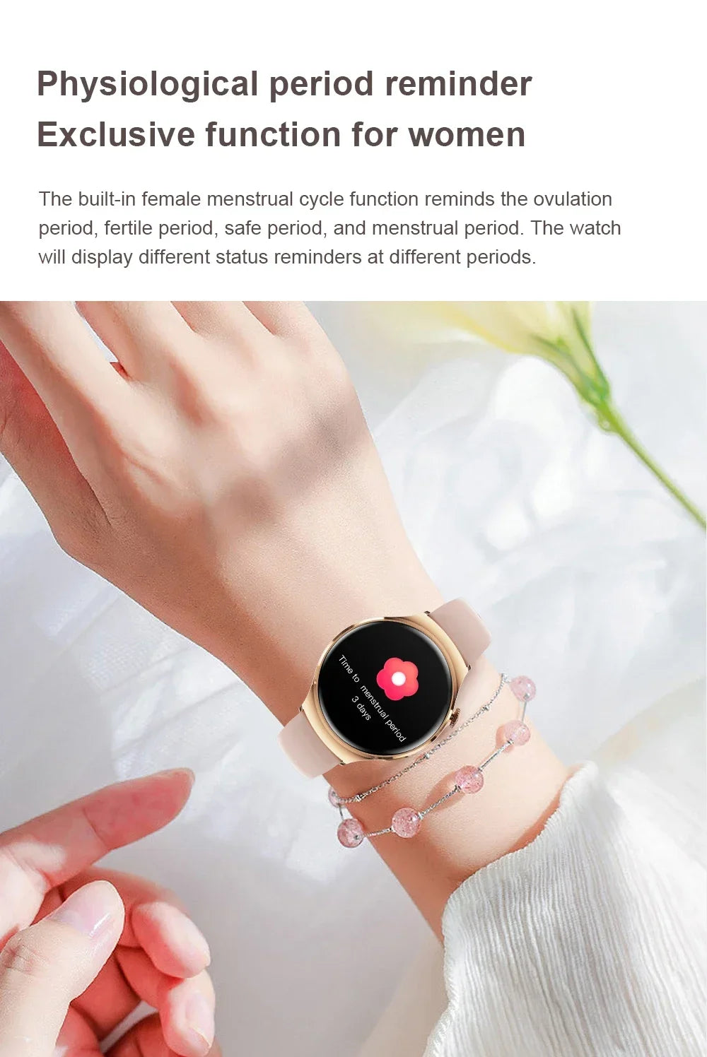 GUHUAVMI Smart Watch Women GPS Trajectory Heart Rate Blood Pressure NFC Bluetooth Call 1.27inch AMLOED Smartwatches Ladies
