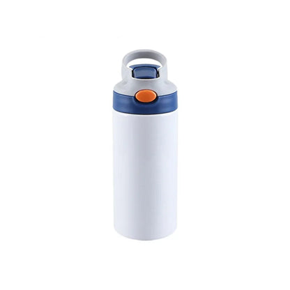 Outdoor Simple Solid Color Stainless Steel Vacuum Thermos Cup with Straw with Handle Children's Water Cup Portable Sports Cup