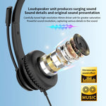 Wired USB Headset Call Center Headphones with Microphone Noise Cancelling Over Gaming Over-Ear Headsets for Computer PC Laptop