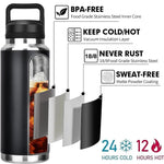 600/800/1100ML304 Stainless Steel Thermos Bottle with Handle Portable Water Cup Hot and Cold Long Lasting Drinking Water Bottle