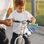 Fjbottle Kids Water Bottle Stainless Steel 400ml,1-Click Opening, BPA-Free Leak-proof Thermos Bottle, Cartoon Water bottle