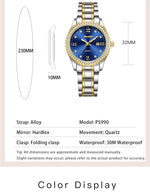 POSHI 990 Fashion Women Watch Elegant Business Quartz Wristwatch Lady Casuan Dress Watches With Date Display Original Clock